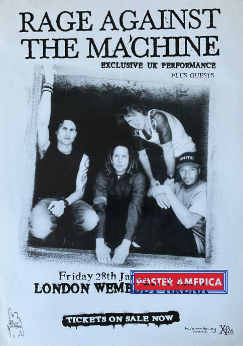 Rage Against The Machine London Wembley Arena Tour Poster 23.5 X 33