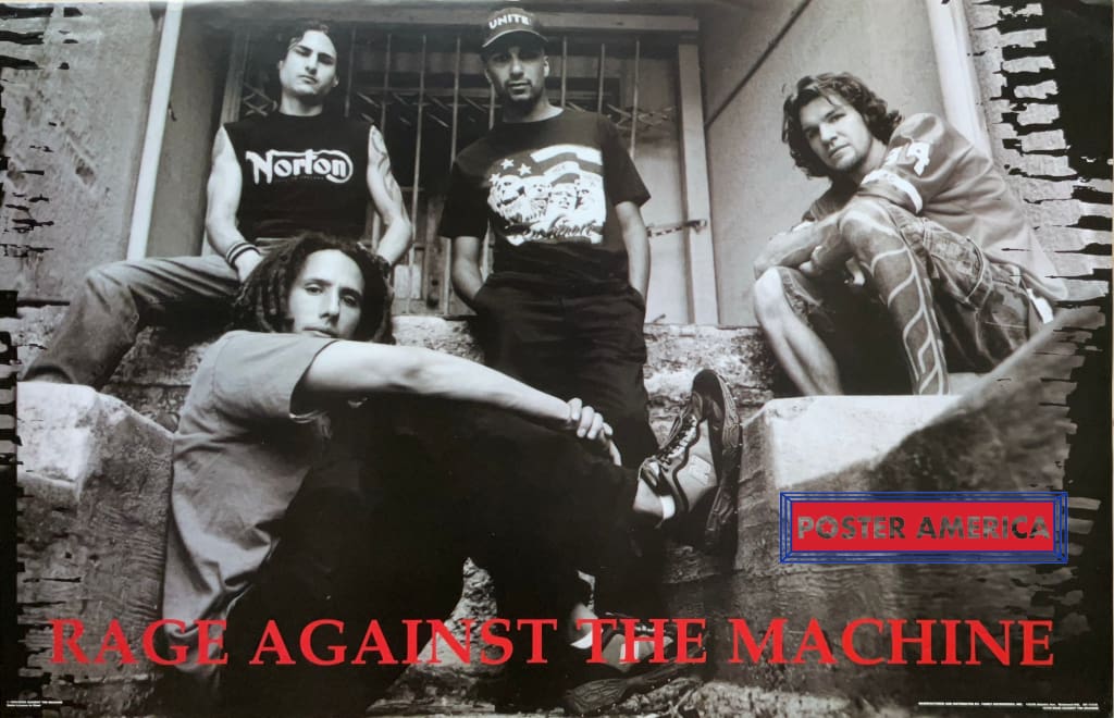 Rage Against the Maching Vintage Black & White Band Shot Poster 22.5 x ...