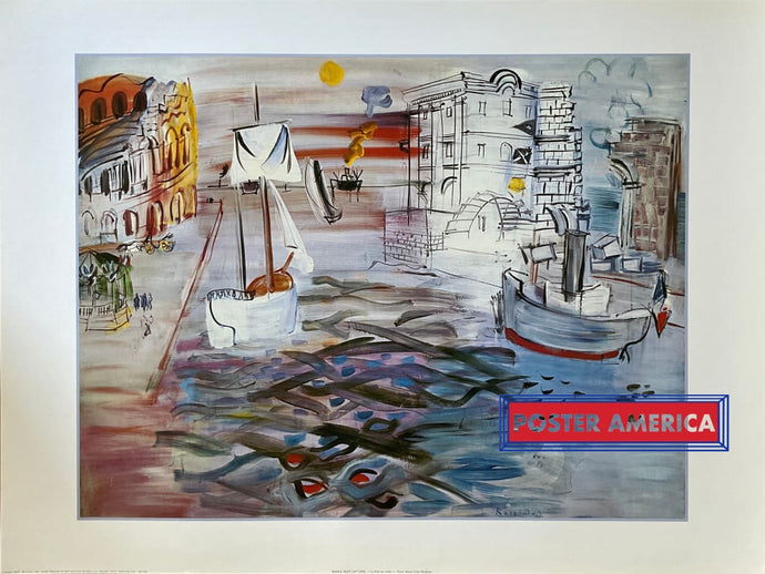 Raoul Dufy Le Port Au Voilier Vintage Italian Import Art Print 23.5 X 31.5 Fine