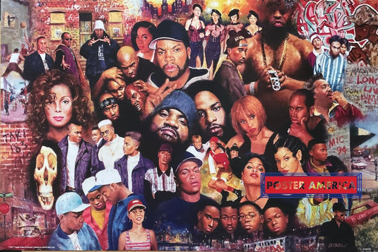 Rap Legends Collage Art Poster 24 x 36 - Poster