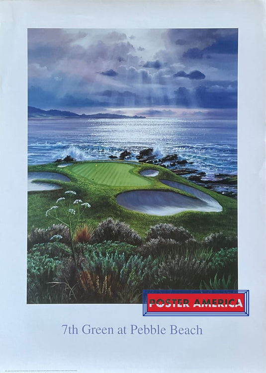 Raymond Sipos 7Th Green At Pebble Beach Vintage 1997 Imported Art Print 20 X 28 Posters Prints &