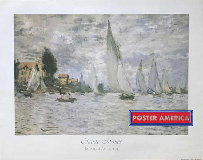 Regates A Argenteuil By Claude Monet Art Reproduction Poster 22 X 28