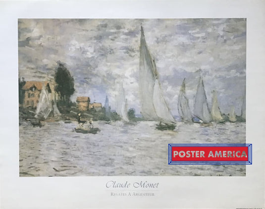 Regates A Argenteuil By Claude Monet Art Reproduction Poster 22 X 28