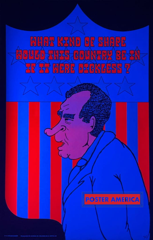 Richard Nixon Dickless Country Original Vintage 1972 Black Light Poster 22 X 34 Posters Prints &