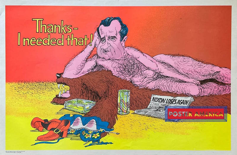 Load image into Gallery viewer, Richard Nixon Thanks I Needed That Original Vintage 1970S Black Light Poster 23 X 35 Posters Prints
