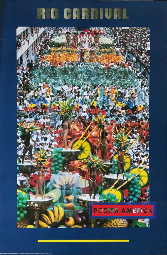 Load image into Gallery viewer, Rio Carnival Photo By Tony Stone Associates 1990 Vintage Brazil Poster 24 X 36

