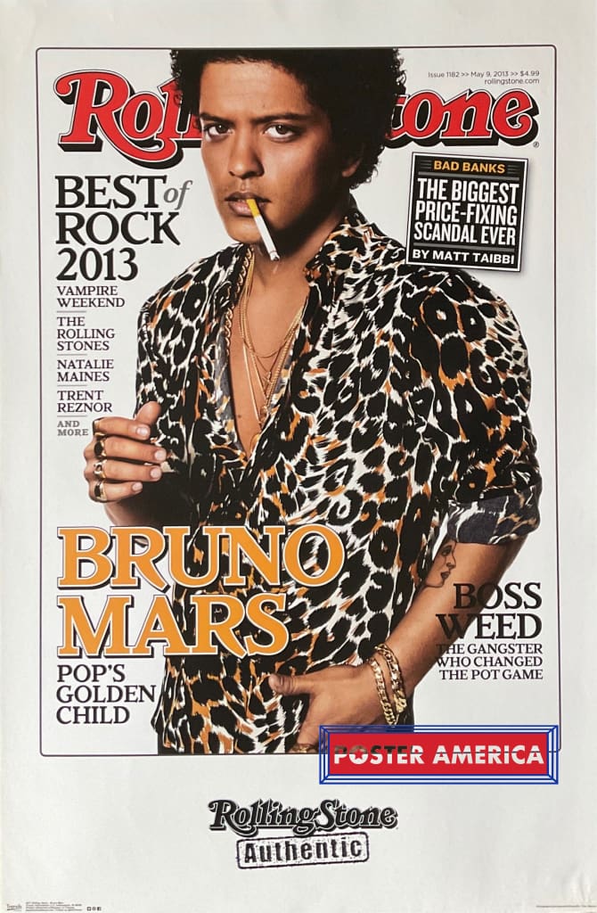 Load image into Gallery viewer, Rolling Stone Bruno Mars 2013 22 X 34 Poster
