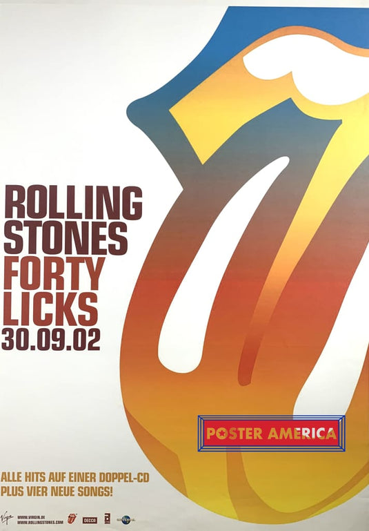 Rolling Stones Forty Licks 2002 Virgin Album Promo Poster 23 X 33 Vintage Poster