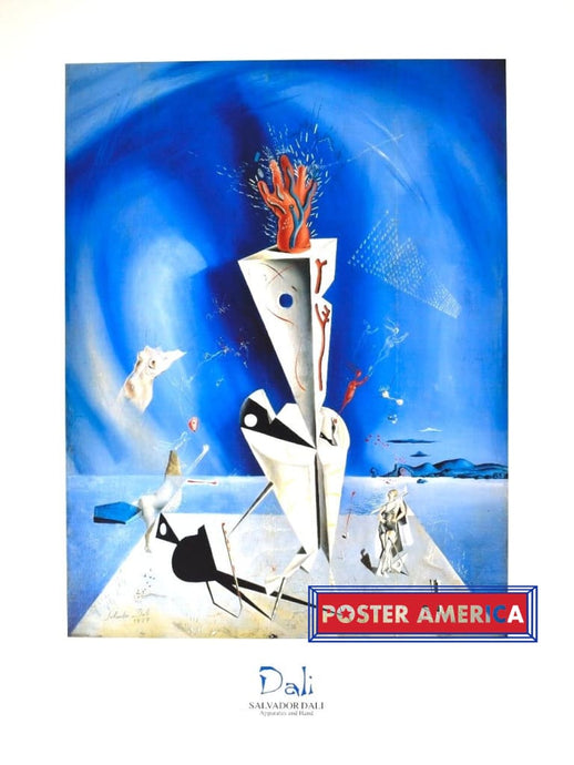 Salvador Dali Apparatus And Hand Modern Art Poster 23.5 X 21.5 Fine Print