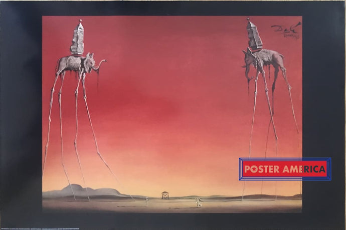 Salvador Dali Les Elephants Vitage Swiss Import 2000 24 X 36 Poster