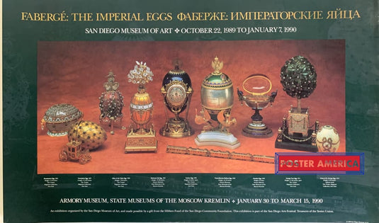 San Diego Museum Of Art Faberge: The Imperial Eggs Vintage 1989 Poster 22 X 36 Vintage Poster