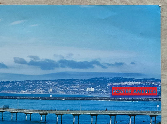 San Diego Ocean Beach Pier Vintage Photography Slim Print Poster 11 X 28