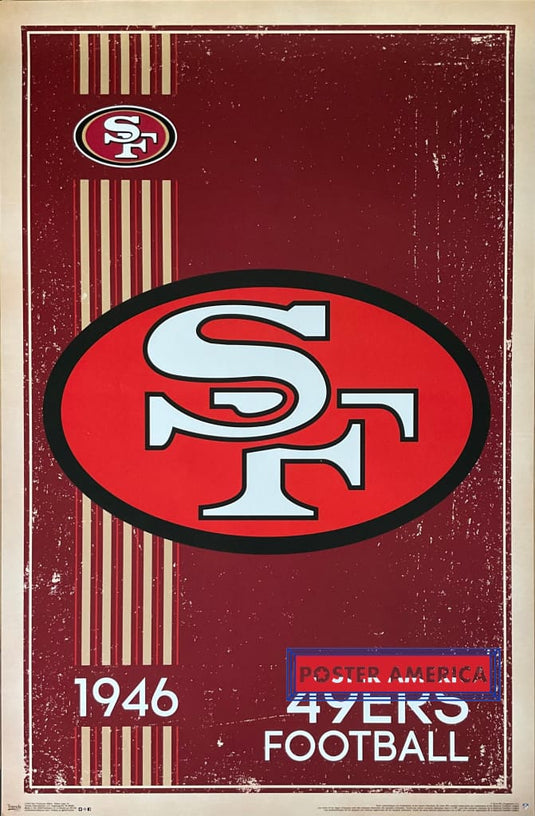 San Francisco 49ers Retro Logo Poster 22.5 x 34 - Poster