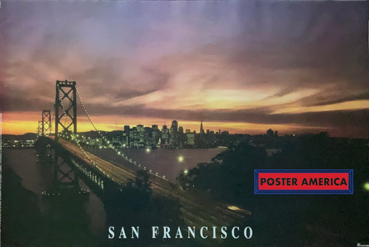 San Francisco Bay Bridge Vintage 1993 Scenic Poster 24 X 36 Scenic Print