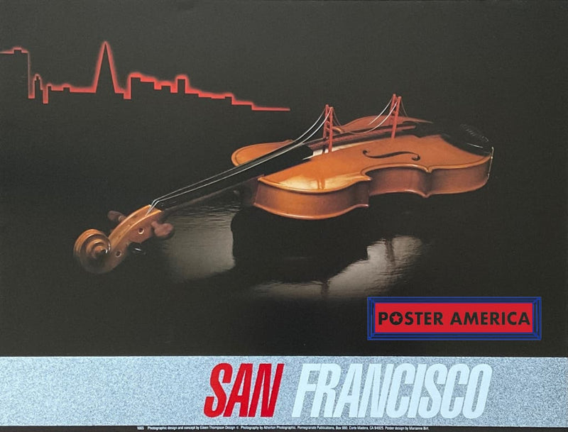 Load image into Gallery viewer, San Francisco Violin Art By Ellen Thompson Out Of Print Poster 19 X 25
