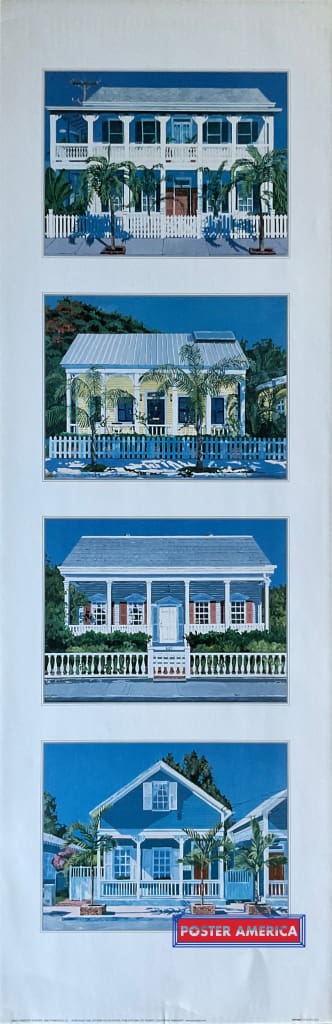 Load image into Gallery viewer, Sanford Shapiro Cottages Vintage Art Slim Print 12 X 36
