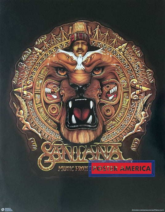 Santana Music From The Heart Vintage 1998 Artwork Poster 22 X 28