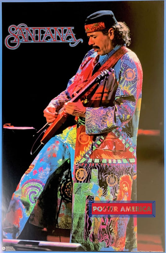 Santana On Stage Ken Friedman 1998 River Of Colors Poster 23 X 35 Vintage Poster