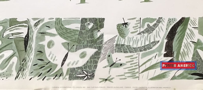 Load image into Gallery viewer, Save Our Rainforests Vintage British Import Art Poster 23.5 X 35
