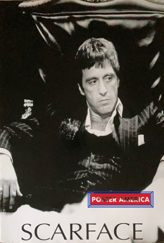Scarface Al Pacino as Tony Montana With Powder on Suit Vintage Poster