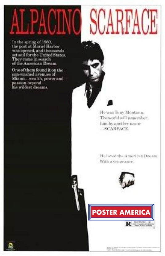 Scarface Black & White Reprint Movie Poster 27 X 40 Posters Prints Visual Artwork