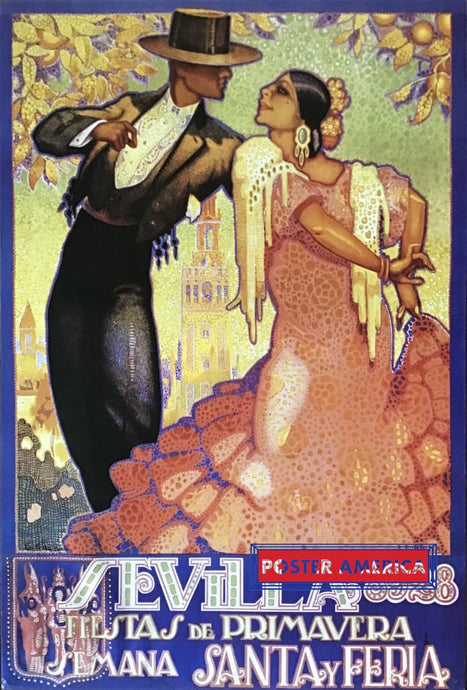 Sevilla Fiesta De Primavera Art Reproduction Poster 24 X 35.5