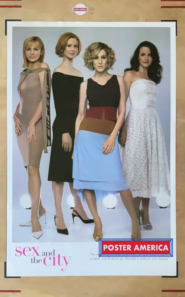 Load image into Gallery viewer, Sex And The City Cast Featuring Carrie Bradshaw With Quote Poster 24 X 36
