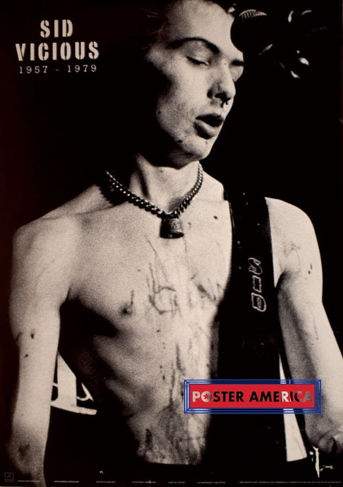 Sid Vicious Black & White 2001 Tribute Poster 24 X 34
