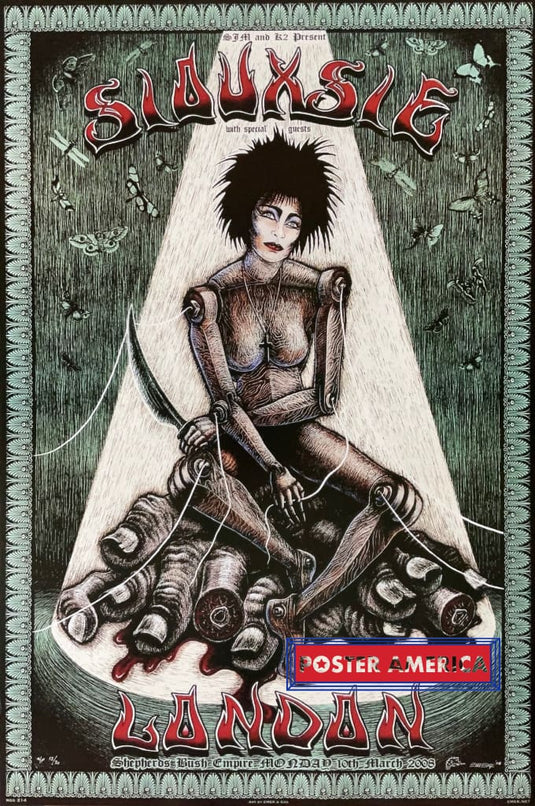 Siouxsie London Concert Reproduction Poster 24 X 36
