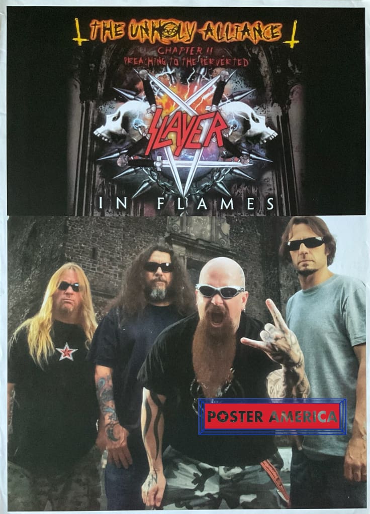 Load image into Gallery viewer, Slayer In Flames The Unholy Alliance Poster 25.1 X 35
