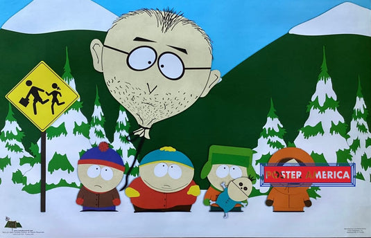 South Park Floating Head Comedy Central 1998 Vintage Poster 22.5 X 34