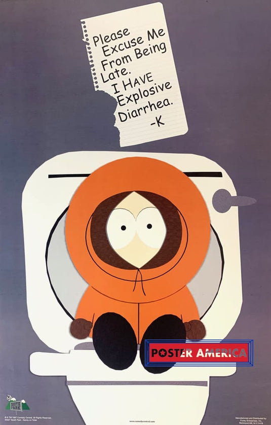 South Park Kenny Explosive Diarrhea 1997 Vintage Poster 22 X 34 Vintage Poster