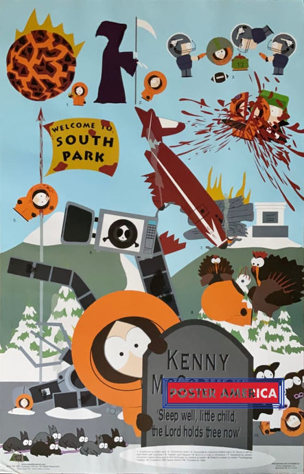 South Park Who Killed Kenny 1997 Rare Vintage Poster 22 X 34.5 Vintage Poster