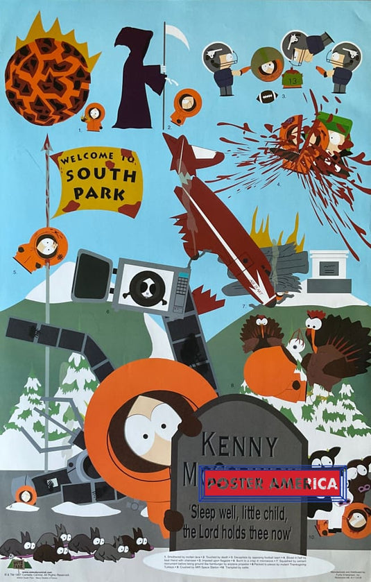 South Park Who Killed Kenny 1997 Rare Vintage Poster 22 X 34.5