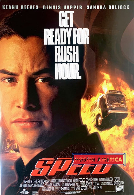 Speed Get Ready For Rush Hour Keanu Reeves 1994 Vintage Movie Promo Poster 27 X 39