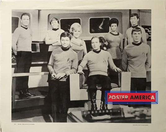 Star Trek Vintage Black And White Uss Enterprise Bridge Crew Poster 22.5 X 28