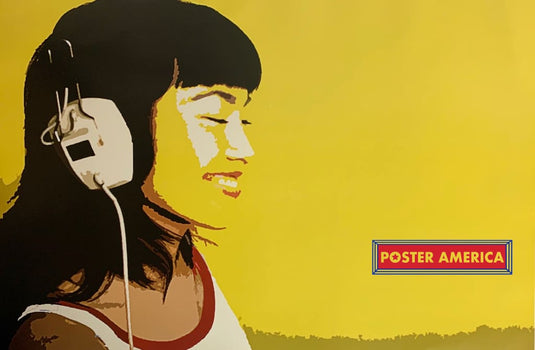 Steez 2007 Girl Listening In Yellow Poster 24 X 36