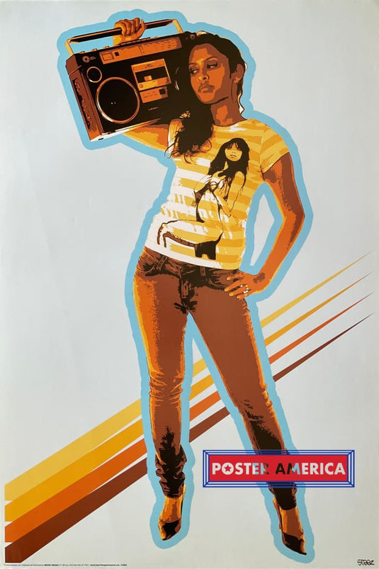 Steez Boombox Girl Art Poster 24 X 36