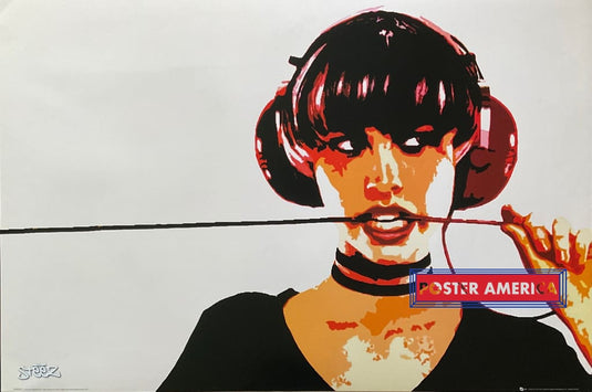 Steez Girl With Headphones Poster 24 X 36