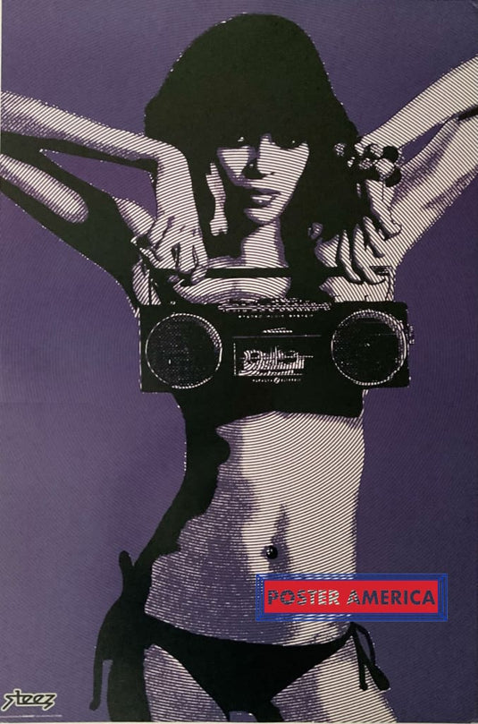 Steez Girl With Stereo Vintage Poster 24 X 36 Artist