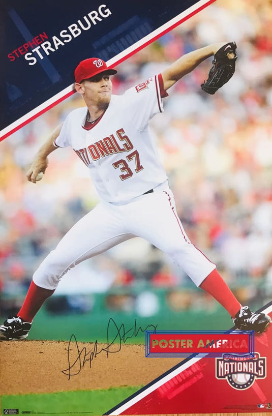 Stephen Strasburg Pitcher Washington Nationals Baseball Poster 2009 22 X 34