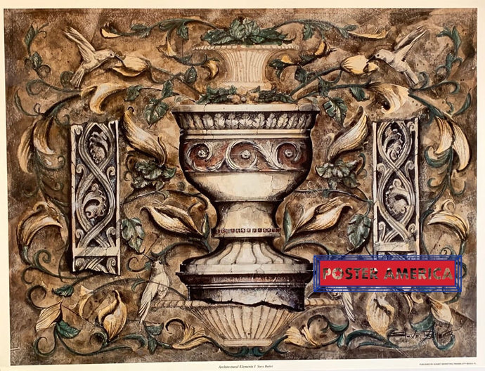 Steve Butler Architectural Elements I Rare Art Poster Print 19 X 25