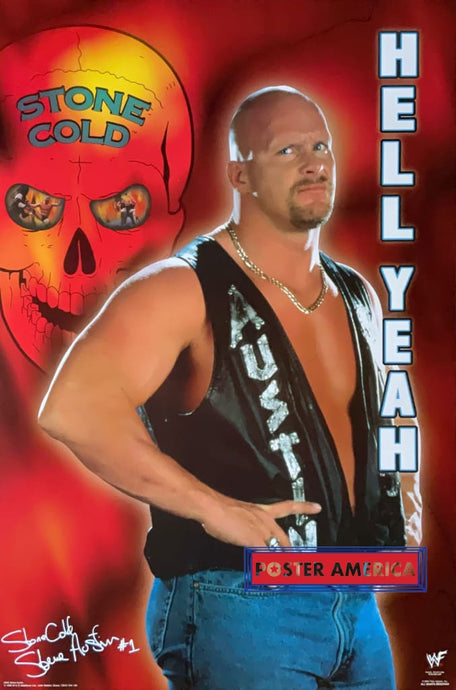 Stone Cold Steve Austin Hell Yeah Vintage Poster 24 X 36 Vintage Poster