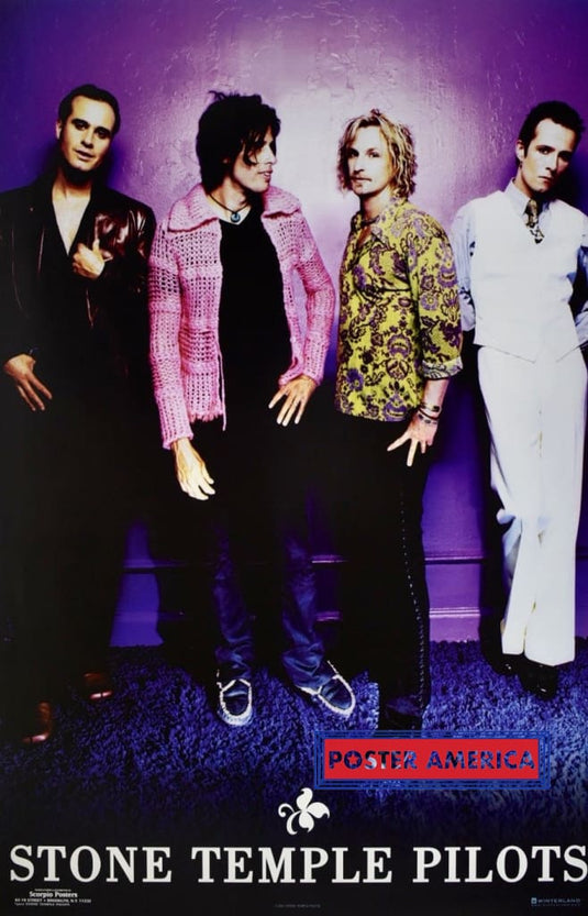Stoned Temple Pilots Band Shot Purple Background Poster 22 X 34.5