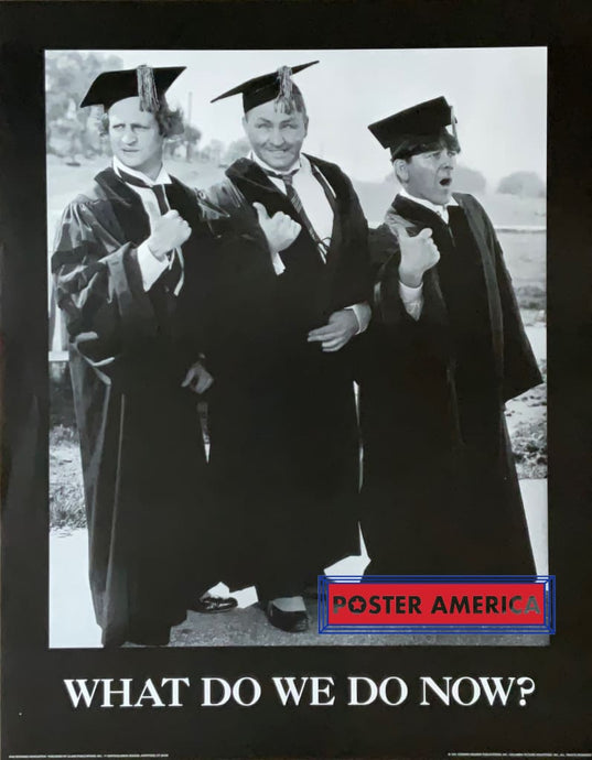 Stooges Graduation What Do We Now Vintage 1991 Poster 22 X 28 Vintage Poster