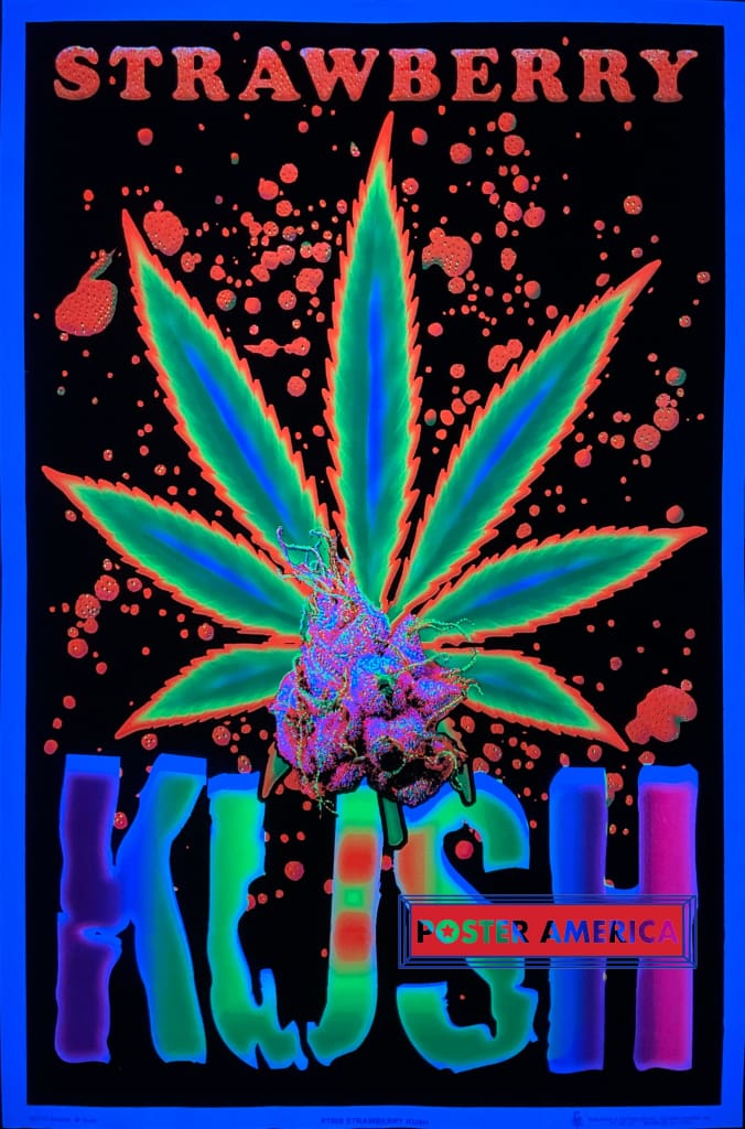 Load image into Gallery viewer, Strawberry Kush Novelty Black Light Poster 23 X 35
