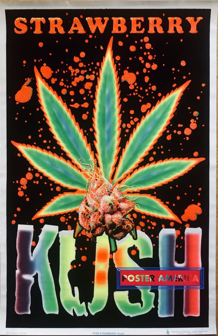 Strawberry Kush Vintage 2010 Black Light Poster 23 X 35