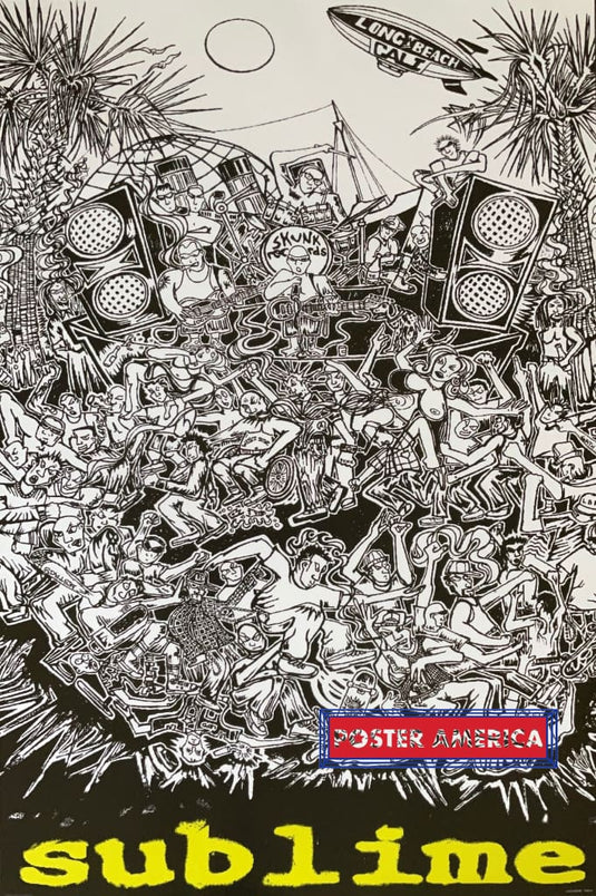 Sublime Cartoon Artwork Long Beach Music Group Poster 24 X 36
