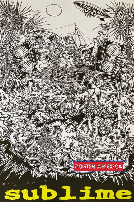 Sublime Cartoon Artwork Long Beach Music Group Poster 24 X 36