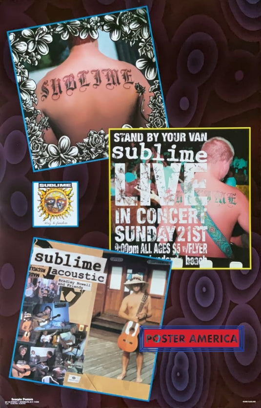 Sublime Live In Concert Promo Collage Vintage 1998 Poster 24 X 36